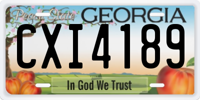 GA license plate CXI4189