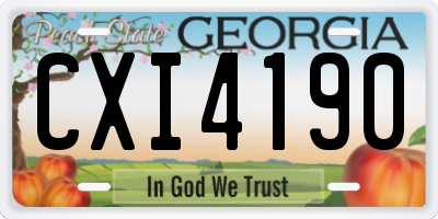 GA license plate CXI4190