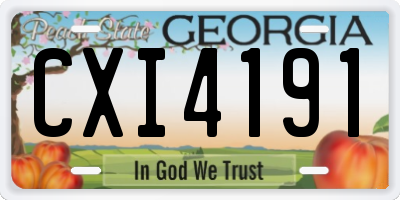 GA license plate CXI4191