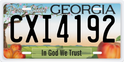 GA license plate CXI4192