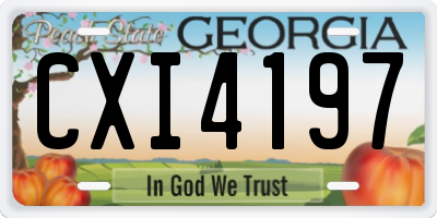 GA license plate CXI4197