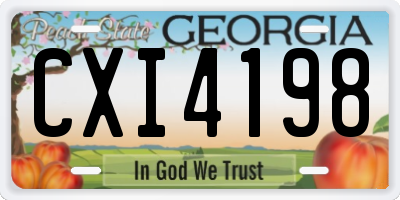 GA license plate CXI4198