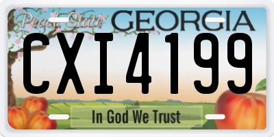 GA license plate CXI4199