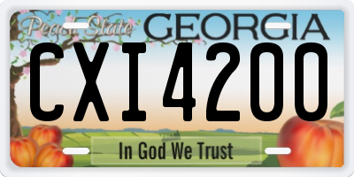 GA license plate CXI4200