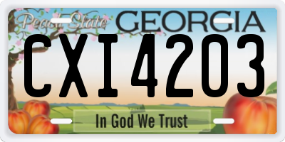 GA license plate CXI4203
