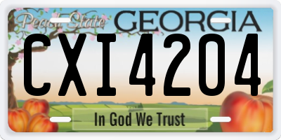 GA license plate CXI4204