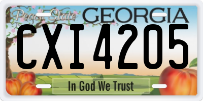 GA license plate CXI4205