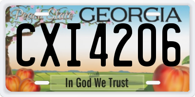 GA license plate CXI4206
