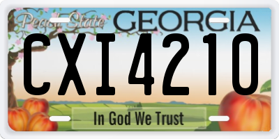 GA license plate CXI4210