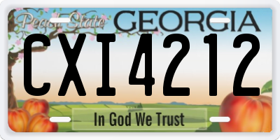 GA license plate CXI4212