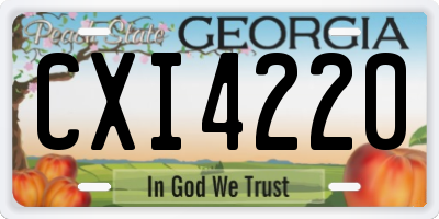 GA license plate CXI4220