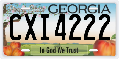 GA license plate CXI4222