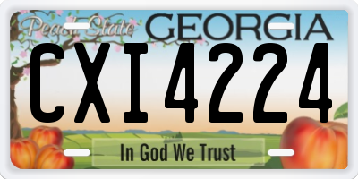 GA license plate CXI4224