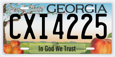 GA license plate CXI4225