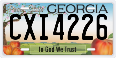 GA license plate CXI4226
