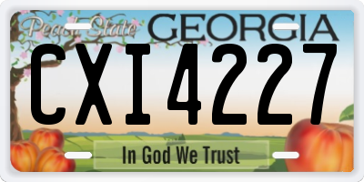 GA license plate CXI4227