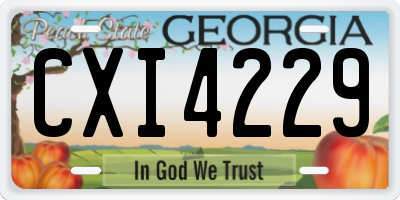 GA license plate CXI4229