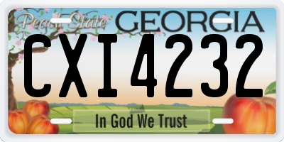 GA license plate CXI4232