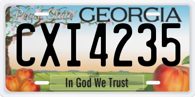 GA license plate CXI4235