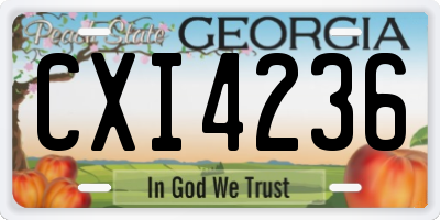 GA license plate CXI4236