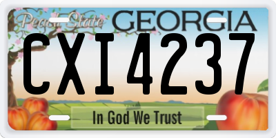 GA license plate CXI4237