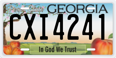 GA license plate CXI4241