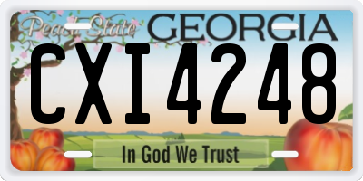 GA license plate CXI4248