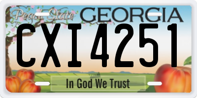 GA license plate CXI4251