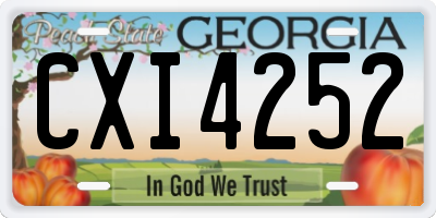 GA license plate CXI4252