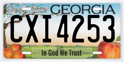 GA license plate CXI4253