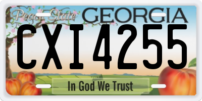 GA license plate CXI4255