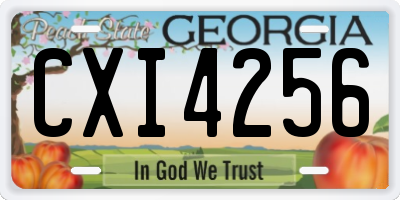 GA license plate CXI4256