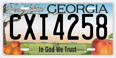 GA license plate CXI4258