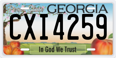 GA license plate CXI4259