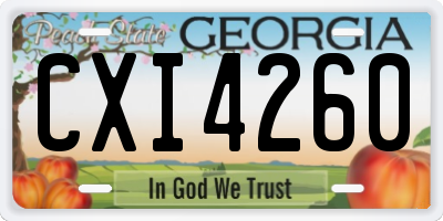 GA license plate CXI4260