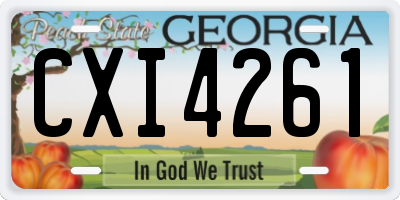 GA license plate CXI4261