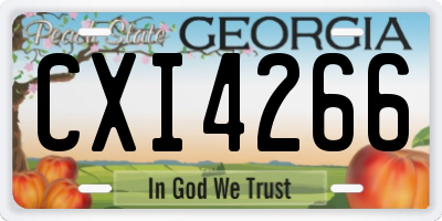 GA license plate CXI4266