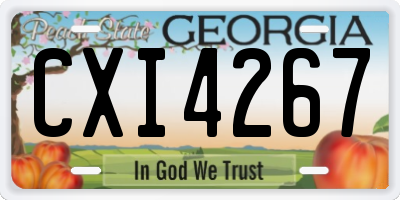 GA license plate CXI4267