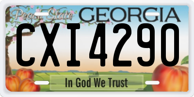 GA license plate CXI4290