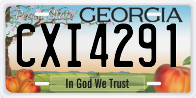 GA license plate CXI4291