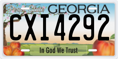 GA license plate CXI4292