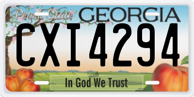 GA license plate CXI4294