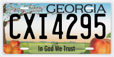 GA license plate CXI4295