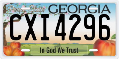 GA license plate CXI4296