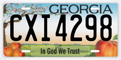 GA license plate CXI4298