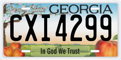 GA license plate CXI4299