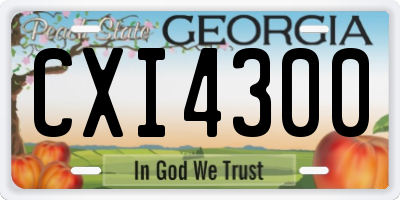GA license plate CXI4300