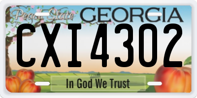 GA license plate CXI4302