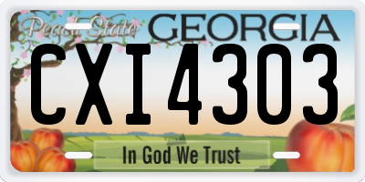 GA license plate CXI4303
