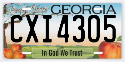 GA license plate CXI4305